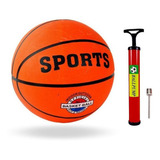 Bola De Basquete Tamanho Oficial Pro N 7 Bomba Com Bico