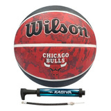 Bola De Basquete Wilson Nba Time Chicago Bulls + Bomba De Ar