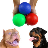 Bola Grande Bolinha Pet Resistente Para Pitbull Labrador Golden Retriever 3 Unid Interativa Cachorro Cor Azul Verde Vermelho Big Bull Pet