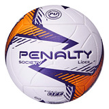 Bola Para Futebol Society Lider Xxiv Cor Branco laranja azul Penalty
