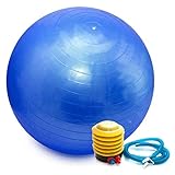 Bola Pilates Yoga Abdominal Ginastica Fitness 55 Cm C Bomba Cor  Azul