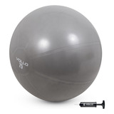 Bola Suíça Vollo Para Pilates E Yoga Gym Ball 75cm Com Bomba Suporta Até 300kg Anti Estouro Superfície Antiderrapante Ginástica Fitness Fortalecimento Cinza