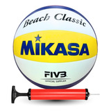 Bola Vôlei De Praia Mikasa Vxl30 Pro Oficial + Bomba De Ar