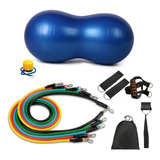 Bola Yoga Pilates Feijão + Kit Elásticos De Resistência 