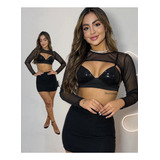 Bolero Tule Manga Longa