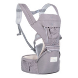 Bolsa Canguru Ergonômico 12 Posições 3 Em 1 Aiebao Cor Cinza