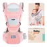 Bolsa Canguru Ergonômico Bebê 12 Posições 3 Em 1 Cor Rosa