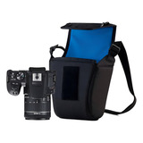 Bolsa Compacta Para Câmera Fotográfica Preto azul   Proii Cor Preto