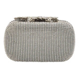 Bolsa De Noite Exclusiva Silver Diamante Crystal Diamond Com
