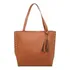 Bolsa De Ombro Grande Feminina Trabalho Passeio Linda Couro Cor Caramelo Desenho Do Tecido Liso