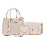 Bolsa Feminina De Lado Media Bolsa Pequena Carteira Mini Acambamento Dos Ferragens Ouro Cor Creme Correia De Ombro Creme Desenho Do Tecido Lisa