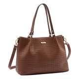 Bolsa Feminina Grande Moderna De Grife Nova Tendência Moda Cor Marrom Café Luxo