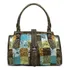 Bolsa Feminina Ombro Nuanda Patchwork Giulianna Fiori Cor Marrom Claro-azul Desenho Do Tecido Costura