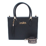 Bolsa Feminina Transversal Reversível Couro Sintético 20cm Acambamento Dos Ferragens Dourado Cor Preto Desenho Do Tecido Floter