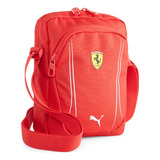 Bolsa Ferrari Sptwr Race Portable Shoulder Bag Puma Acambamento Dos Ferragens Níquel Cor Rosso Corsa Cor Da Correia De Ombro Preto Desenho Do Tecido Liso