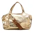 Bolsa Grande Feminina Couro Legitimo Alça Removivel Cor Ouro Light Desenho Do Tecido Fly
