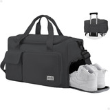 Bolsa Impermeável Com Porta Tênis E Alça Ajustável Cor Preta Ideal Para Academia Viagem E Esportes Marca Lorben