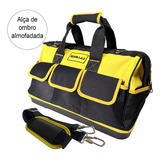 Bolsa Mala Ferramentas Fundo Borracha 16 Bolsos Eletricista Cor Preto E Amarelo Epm Tools