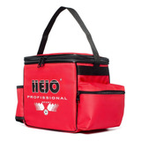Bolsa Massagista Futebol Profissional Hejo Média Preta Cor Vermelha