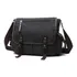Bolsa Mensageiro Carteiro Masculino Tipo Pasta Tiracolo De Lona Resistente E Acabamento Em Couro Para Notebook Cor Preto
