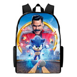 Bolsa Mochila Volta As Aulas Infantil Várias Estampas Sonic Desenho Do Tecido Sonic M20