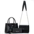 Bolsa Pequena Com Bolsa Média Mais Carteira Kit 3 Peças Cor Preto