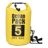 Bolsa Saco Estanque 5 Litros Impermeável Bag Pesca Camping Cor Amarela
