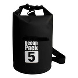 Bolsa Saco Estanque 5 Litros Impermeável Bag Pesca Camping Cor Preto