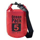 Bolsa Saco Estanque 5 Litros Impermeável Bag Pesca Camping Cor Vermelha