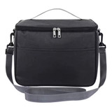 Bolsa Térmica Fitness Feminina Masculina Marmita Lancheira Bolsa Com Alça Frasqueira Academia Treino Dieta Multifuncional Resistente Top Estliny Cor Preto