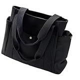 Bolsa Transversal De Ombro De Lona Macia Moda Feminina Bolsa Casual De Lona Grande Capacidade Faculdade Praia Supermercado  Preto 