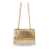 Bolsa Transversal Dourada Metalizada