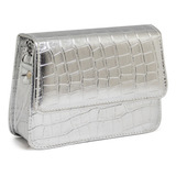 Bolsa Transversal Metalizada Croco