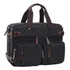 Bolsa Transversal Tiracolo Masculina Para Notebook 15.6 De Lona E Couro Resistente Com Alça De Ombro Carteiro Mensageiro Cor Preto Desenho Do Tecido Liso