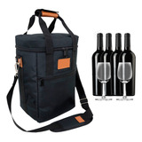 Bolsa Wine Bag Porta Vinhos 4 Garrafas Impermeável Premium