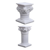 Bom 2 Peças De Estátua De Coluna Romana Com Pedestal De