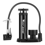 Bomba Ar Encher Pneu Bicicleta Bomba Bike Bola 160 Psi De Pé Cor Preto