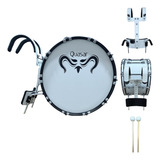 Bombo De Marcha Pro 22x14   Com Colete   Quasar Qmbz2214