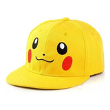 Boné Infantil Pokémon Pikachu Amarelo Bordado Com Ajuste 