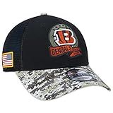 Bone New Era 9forty Cincinnati Bengals Salute To Service 2022 Trucker Aba Curva Aba Curva Snapback Preto