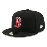 Boné New Era Aba Reta 5950 Mlb Boston Red Sox League Preto
