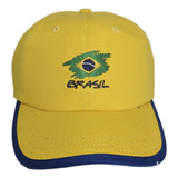 Boné Spr Dad Hat Brasil Unissex   Amarelo E Azul