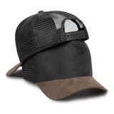 Boné Trucker Liso Telinha Aba Curva Camurça Barato