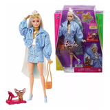 Boneca Barbie Extra Jaqueta Jeans Azul Nº 16 Mattel Hhn 08