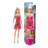 Boneca Barbie Fashion Loira Vestido Rosa Borboletas Original