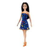 Boneca Barbie Fashion Vestido Azul Estampa Borboleta Mattel