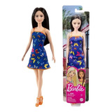 Boneca Barbie Fashion Vestido Azul Original Mattel 