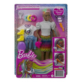 Boneca Barbie Negra Penteados Arco Íris Leopard Rainbow Hair