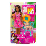 Boneca Barbie Negra Premium Adotando Cachorrinhos Original