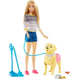 Boneca Barbie Passeio Do Cachorrinho No Parque Mattel Dwj68
